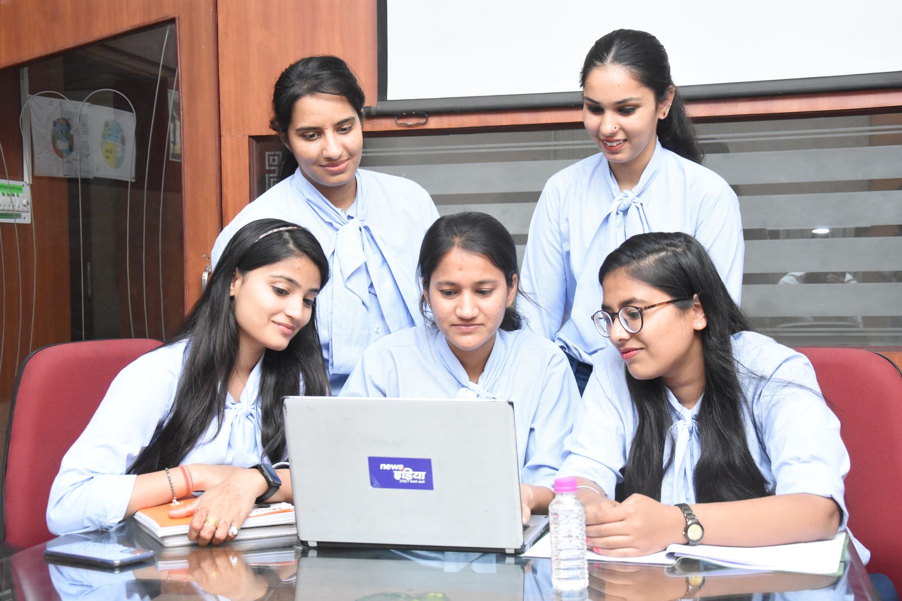 Indian university students in a study discussion